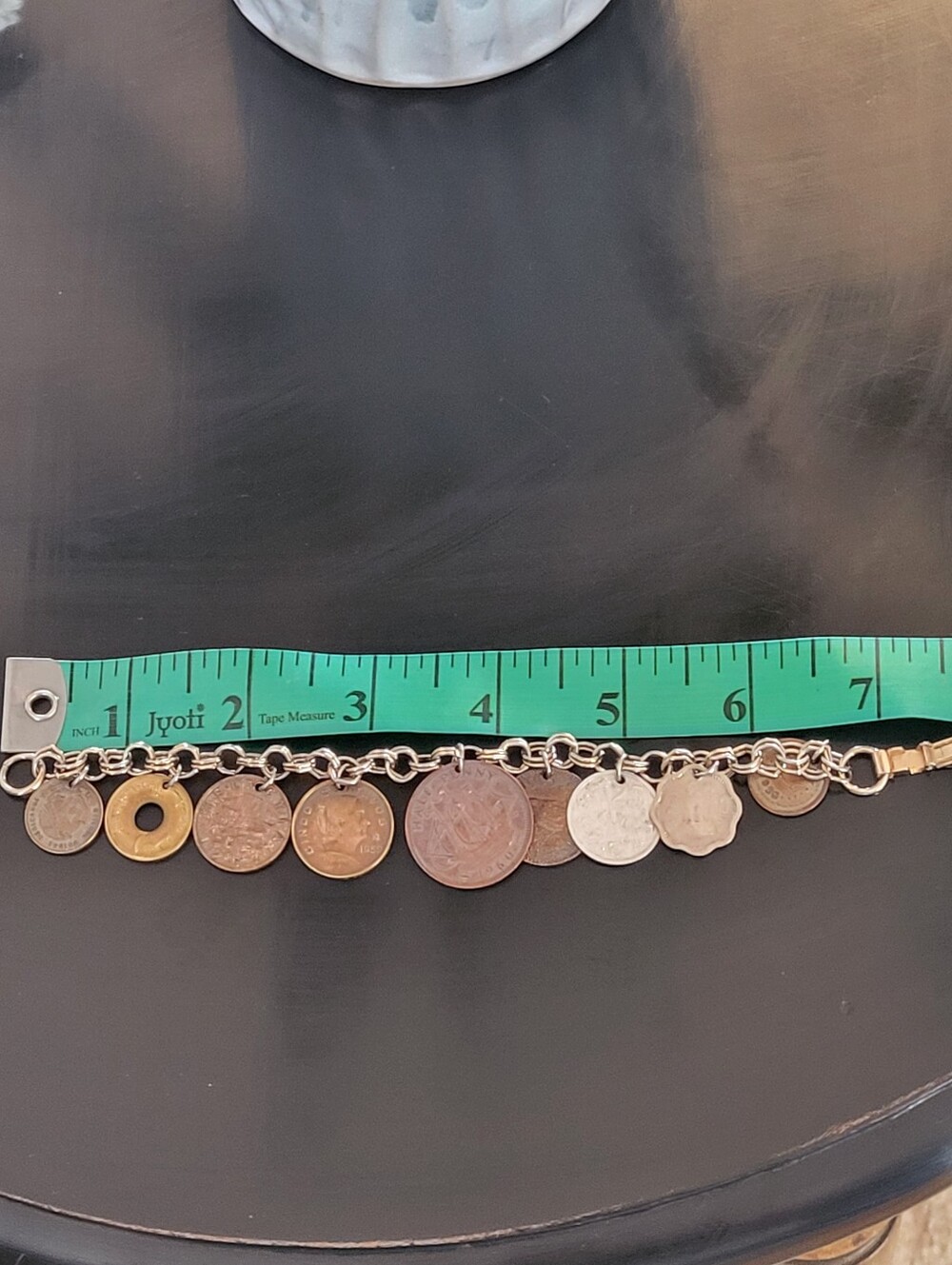 Mid-Century Travel Coin Bracelet 7" - Picture 6 of 6